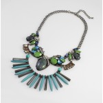 Scab Turquoise Fringe Spike Statement Necklace